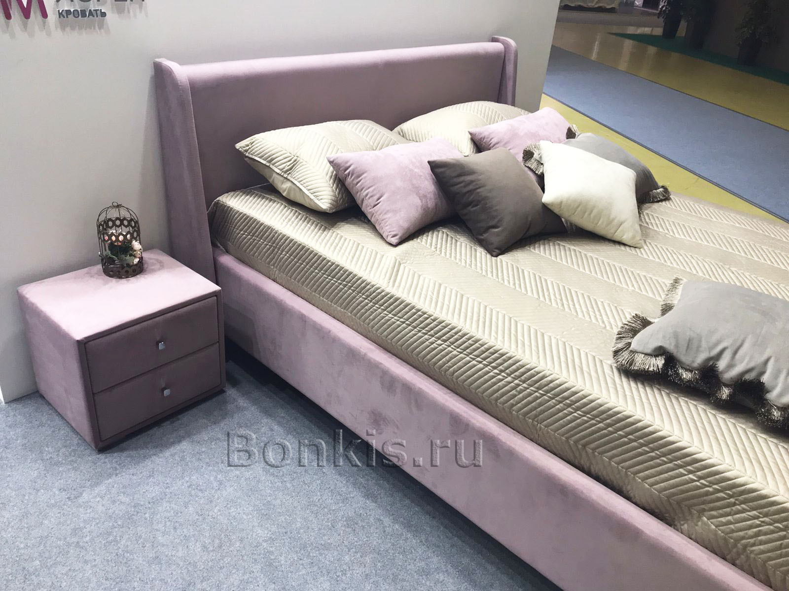 Кровать Лорен розовая